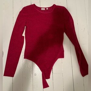 Aritzia Mesh Hot Pink Bodysuit